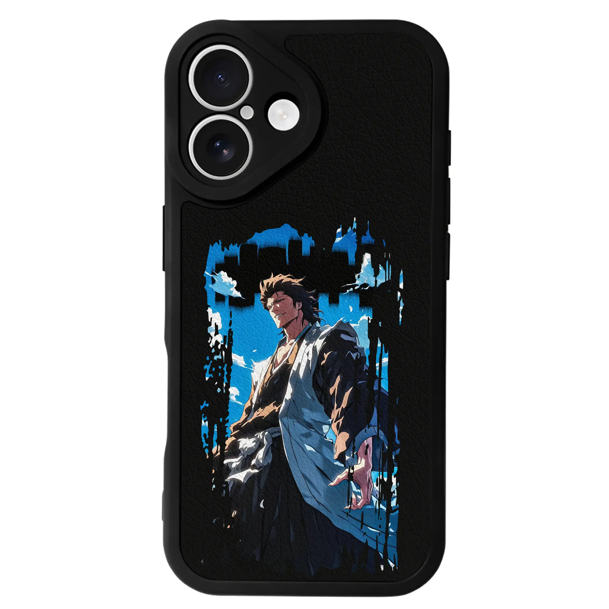 ブリーチ グッズ 藍染 惣右介 - IPhone 16シリーズ対応 ・ シリコンスマホケース ・ レザー調 ・ 高精度フィット ・ 耐衝撃 ・ ワイヤレス充電対応 ・ 精密カット